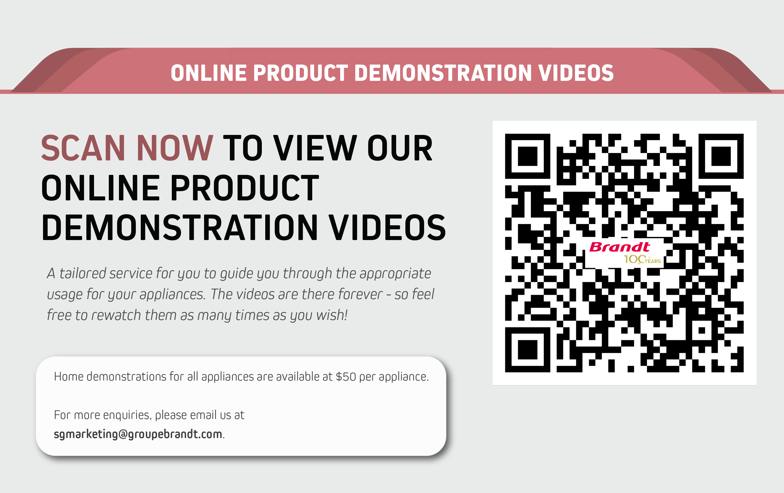 Brandt Online Product Demonstration Videos